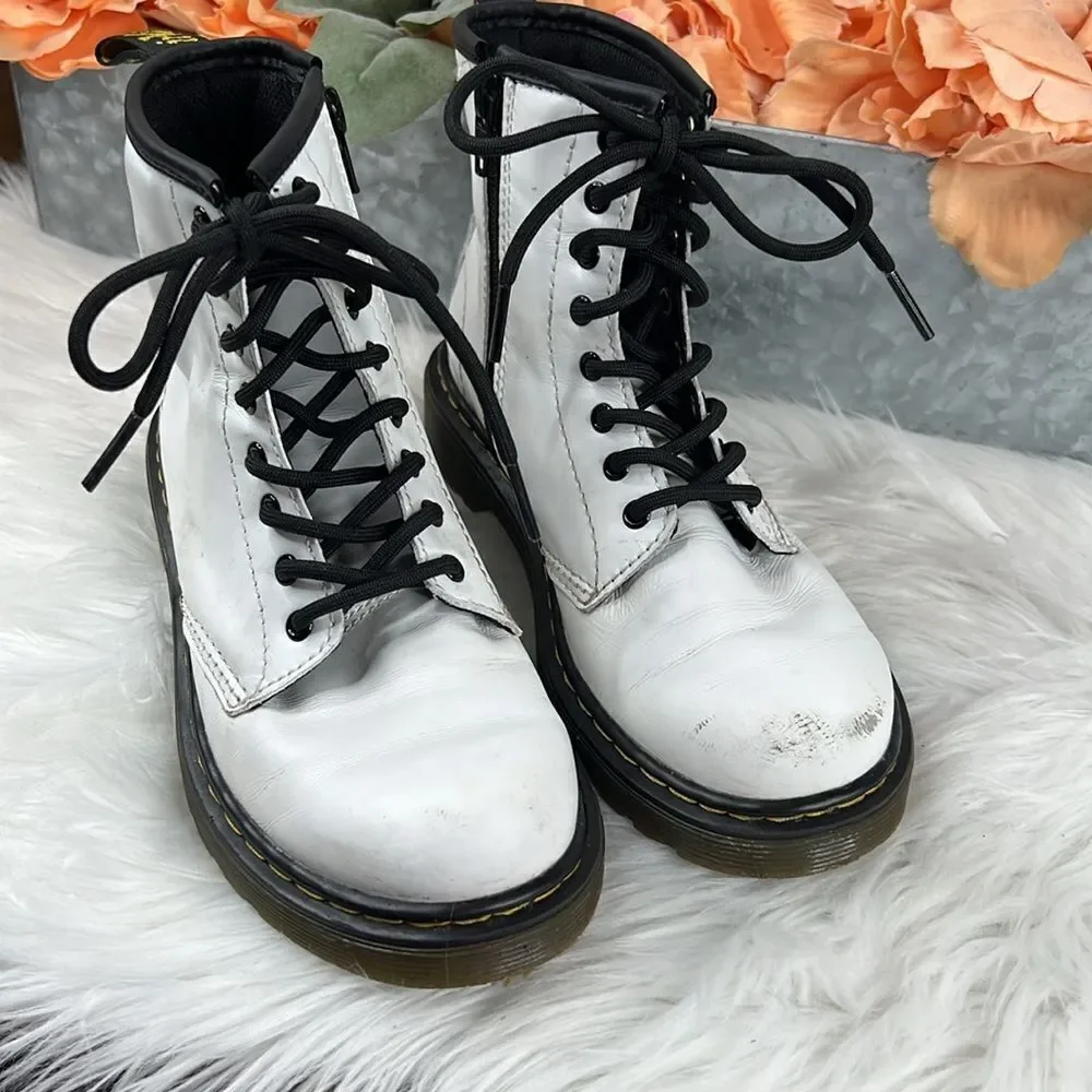 Doc Martens 1460J Combat Boots Youth Size 2 Lace Up Side Zip